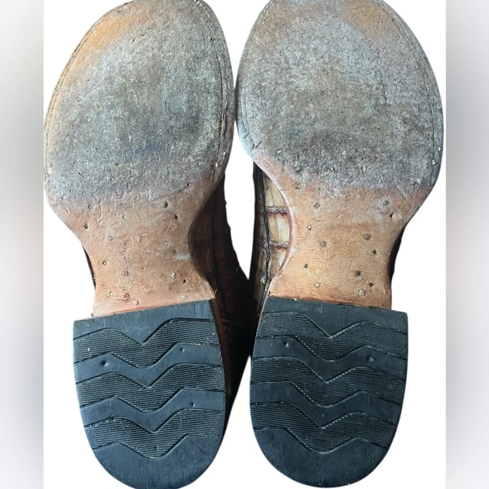 Cody James Exotic Caiman Tail Skin Western Boot Broad Square Toe Crocodile Boots - Picture 12 of 15